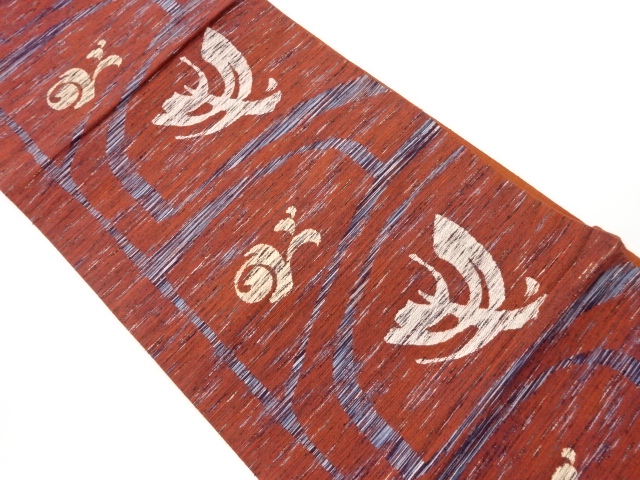 抽象枝葉模様織出し袋帯